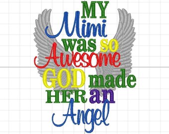 My Mimi Was So Awesome God Made Her An Angel- Baby Quilt- Baby Gift-Memory Gift-Baptism Gift-Christening Gift-Love My Mimi