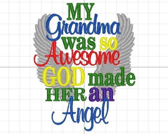 My Grandma Was So Awesome God Made Her An Angel-Baby Blanket-Baby Quilt- Baby Gift-Memory Gift-Baptism Gift-Christening Gift-Love My Grandma