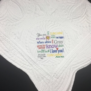 You Are My Sunshine Blanket- Embroidered Baby Blanket- Baby Quilt- Embroidered Blanket- Custom Blanket- Baby Gift- Baby Shower Gift