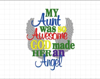 My Aunt Was So Awesome God Made Her An Angel- Baby Blanket- Baby Quilt- Baby Gift-Memory Gift-Baptism Gift-Christening Gift-Love My Aunt