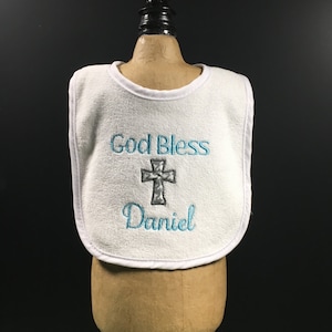 Bavoir de bénédictions- Bavoir personnalisé- Bavoir bébé- Cadeau de baptême- Cadeau de baptême- Cadeau de bébé- Cadeau de Pâques- Cadeau de fête de bébé- Broderie personnalisée