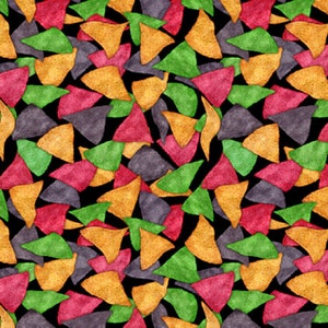 Tortilla Chips Fabric: Multi-Color Novelty Print, 100% Cotton By The Yard