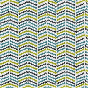 Dog Bone Fabric: Green & Blue Cotton Print, By The Yard