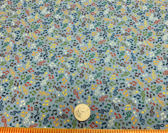 Music Notes Fabric: Colorful Novelty Print, Quilting Treasures Cotton ...