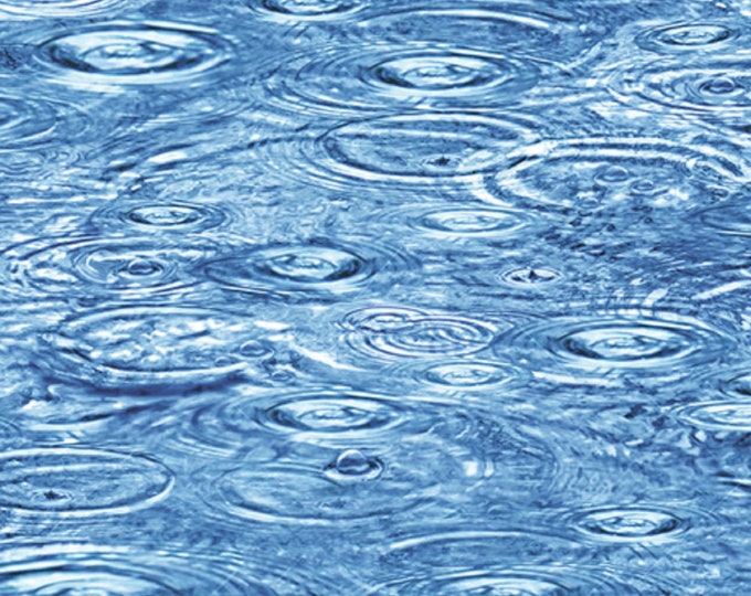 Cotten Puddle Quilting Treasures, Rain Drops, Rain on the Ground, Puddle, Falling ...