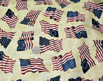 Quilting Treasures-American Pride,American Flags all over,Americana,USA,Our Flag,Red,White,Blue-100% cotton quilt fabric,by the yard!