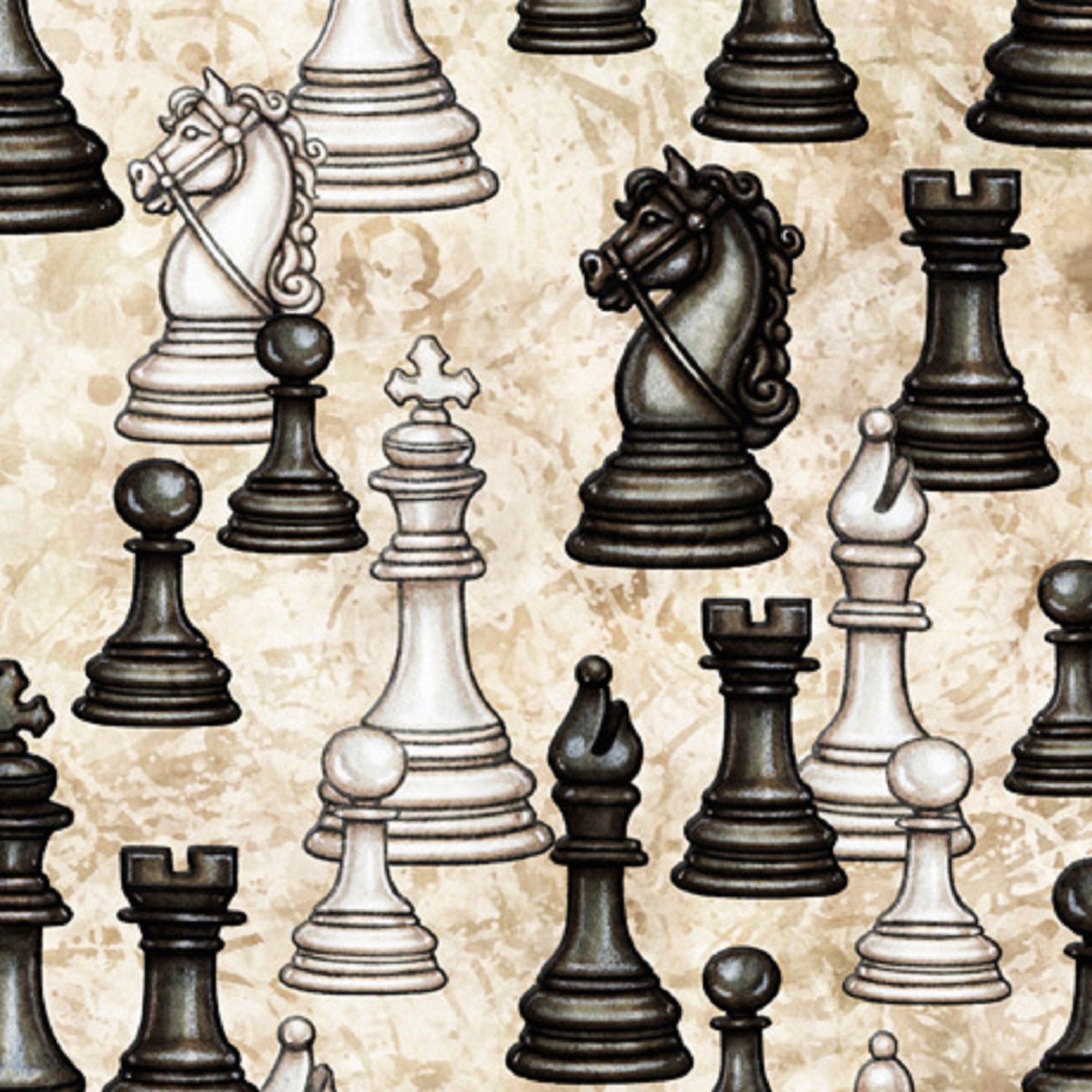 Chess Pieces Chessboard Wallpaper Black and White Antique 