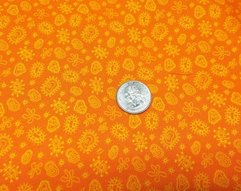 RJR-Geekery,Bright Orange,Whimsical little print,Orange tonal,Very bright Orange,Cheery print,100% cotton quilting fabric,By the Yard!