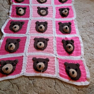 crocheted teddy bear baby blanket