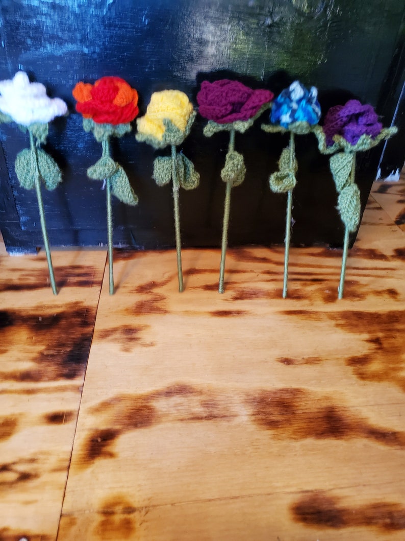 Crochet Roses Two Color Crochet Roses - Etsy