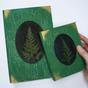 Handmade Fern Journal Set, Mini Pocket Field Guide, Small Cottagecore Nature Note Book