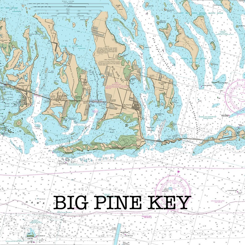 Big Pine Key Map of Florida Keys Round or Square Coasters Etsy
