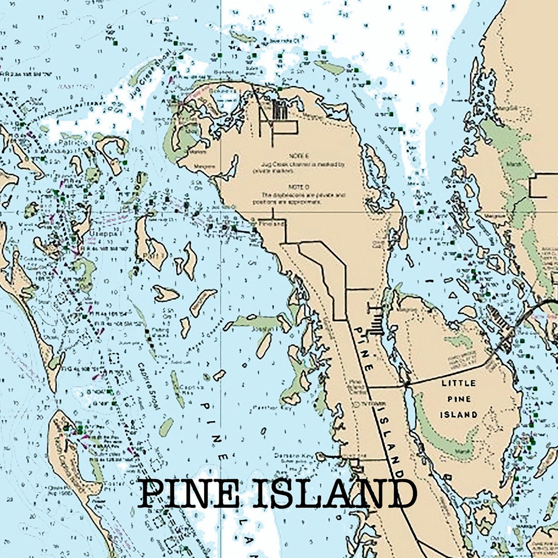 Pine Island Map of Florida Round or Square Coasters
