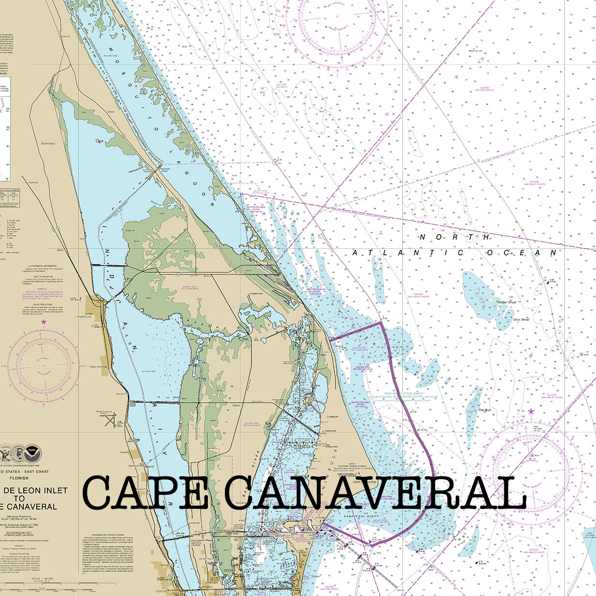Cape Canaveral Map of Florida Round - Il Fullxfull.2011122454 85p4 