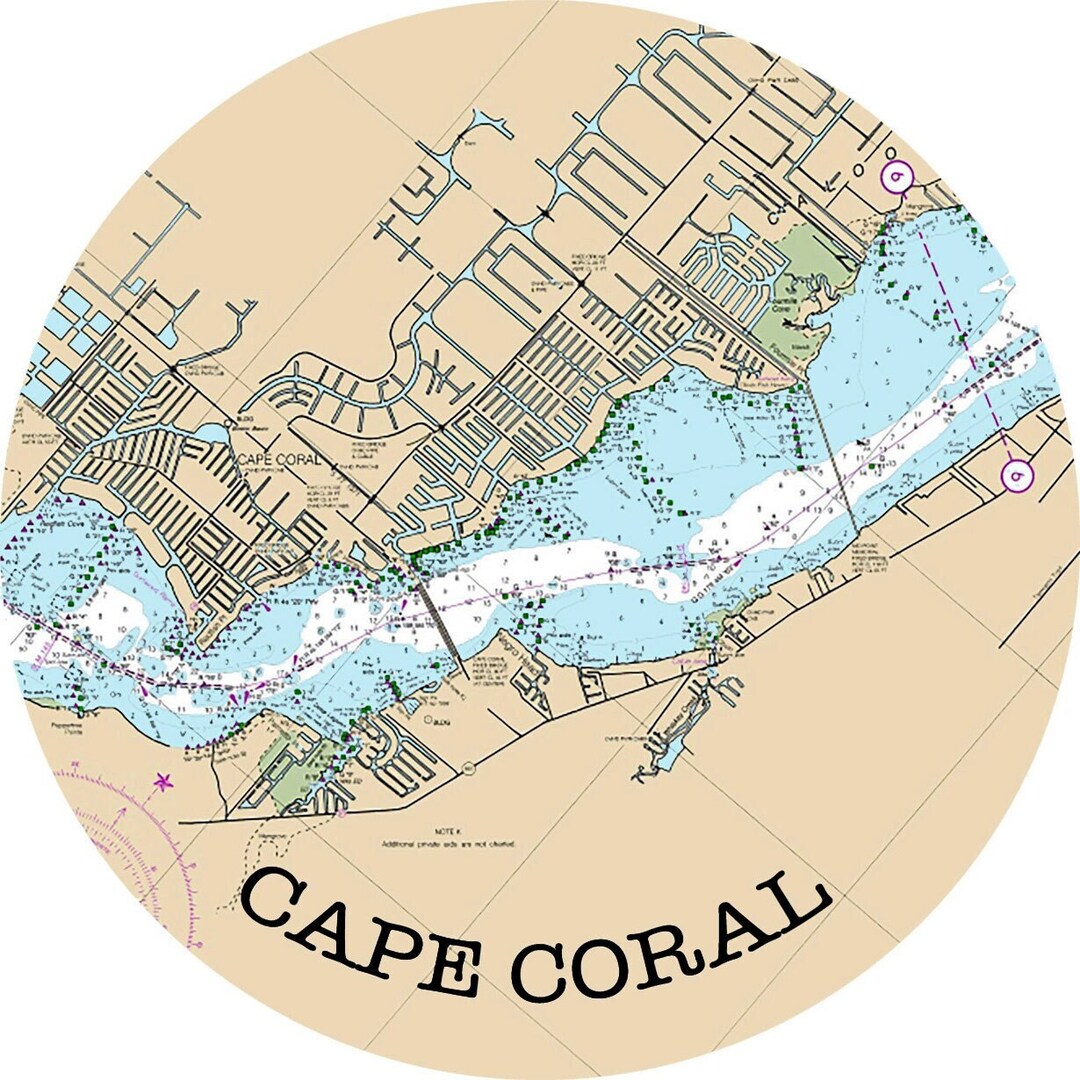 Cape Coral, Map of Florida, Round and Square Coasters, Florida Water