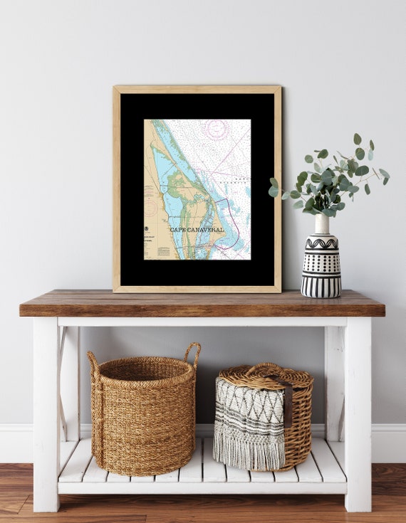 Cape Canaveral Map of Florida Round or Square Coasters Etsy