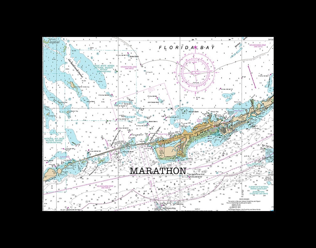 Marathon, Map of Florida Keys, Round or Square Coasters, Fisherman Gift