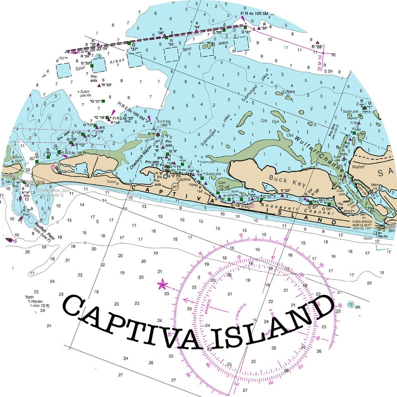 Nautical Chart Captiva Island