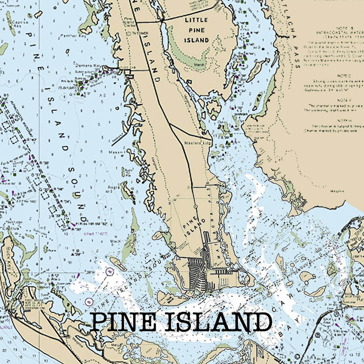 Pine Island Map of Florida Round or Square Coasters