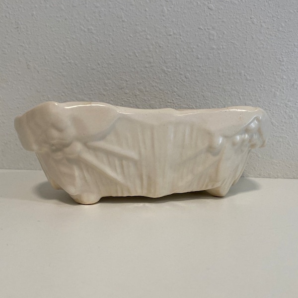 Vintage McCoy Pottery White Rectangular Planter Circa 1940's