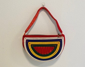 Vintage Rainbow Telephone Cord Small Purse Circa 1940's