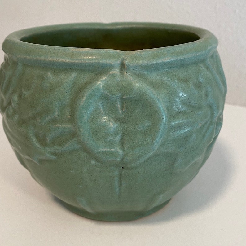 Vintage Nelson Mccoy Pottery Co Small 4 Matte Green Etsy