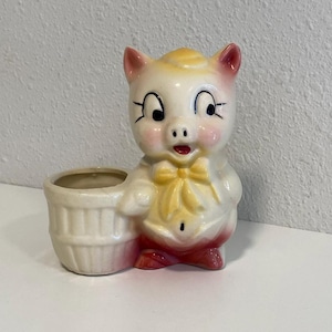 Vintage Shawnee Pottery Pig With Chimney Planter Circa 1950&#39;s