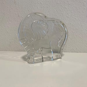 Vintage Dansk Crystal Zoo Elephant Paperweight Circa 1970-1979