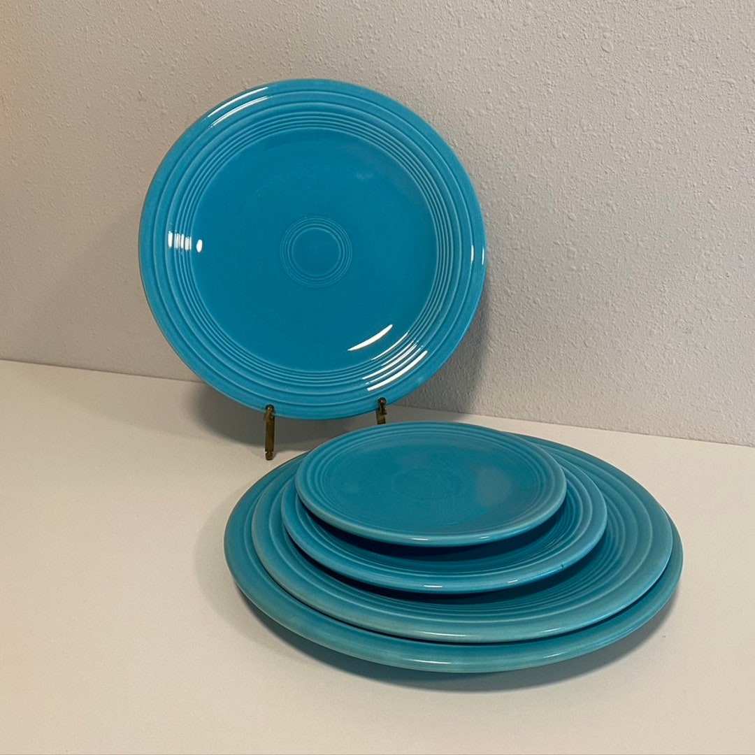Set of 5 Vintage Fiestaware Turquoise 10