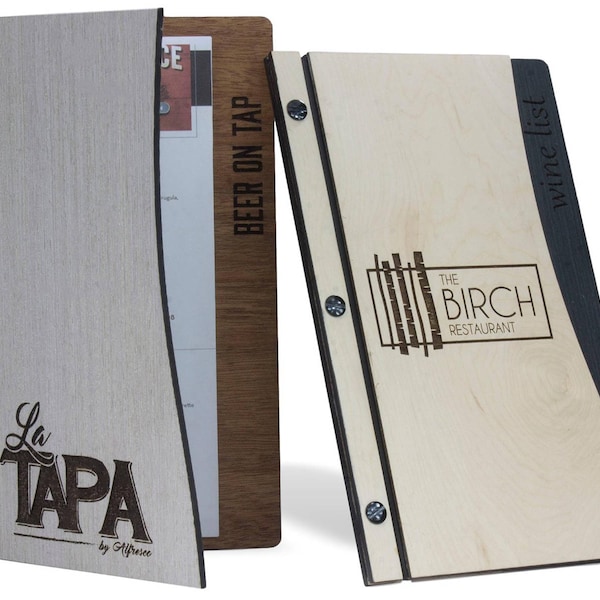 Custom Menu Cover With Screw Post Binding - Free Laser Engraving