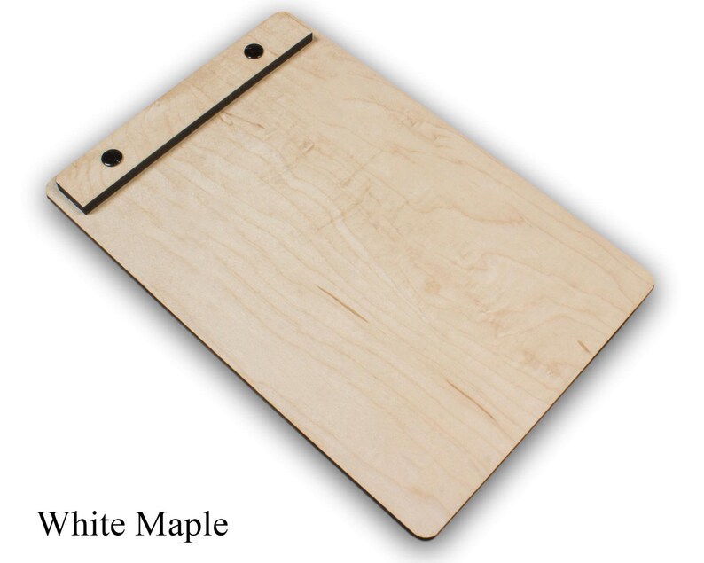 Custom Menu Holder With Screw Post Header and Leather Cover free Laser