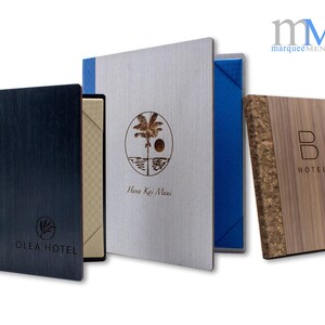 Copertina del menu con inserti a linguetta angolare