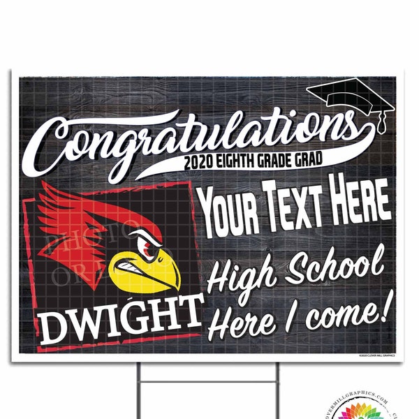 8Th Grade Middle School Graduation Class of 2024 Photo Logo Custom Yard  Wood Theme Lawn Signs