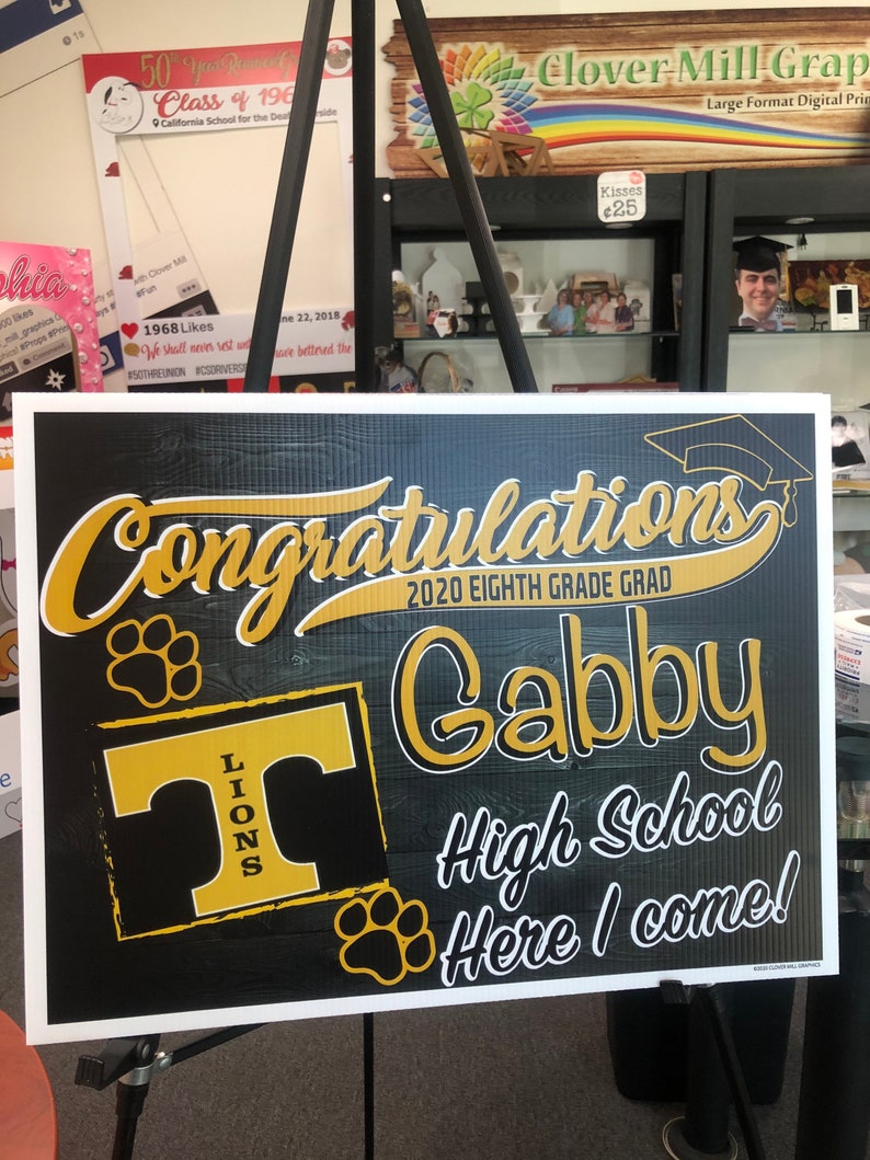 8Th Grade Graduation Photo Yard Lawn Signs 116 Etsy