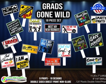 Grads Gone Wild Photo Props 9 Double Sided Props - Free Shipping