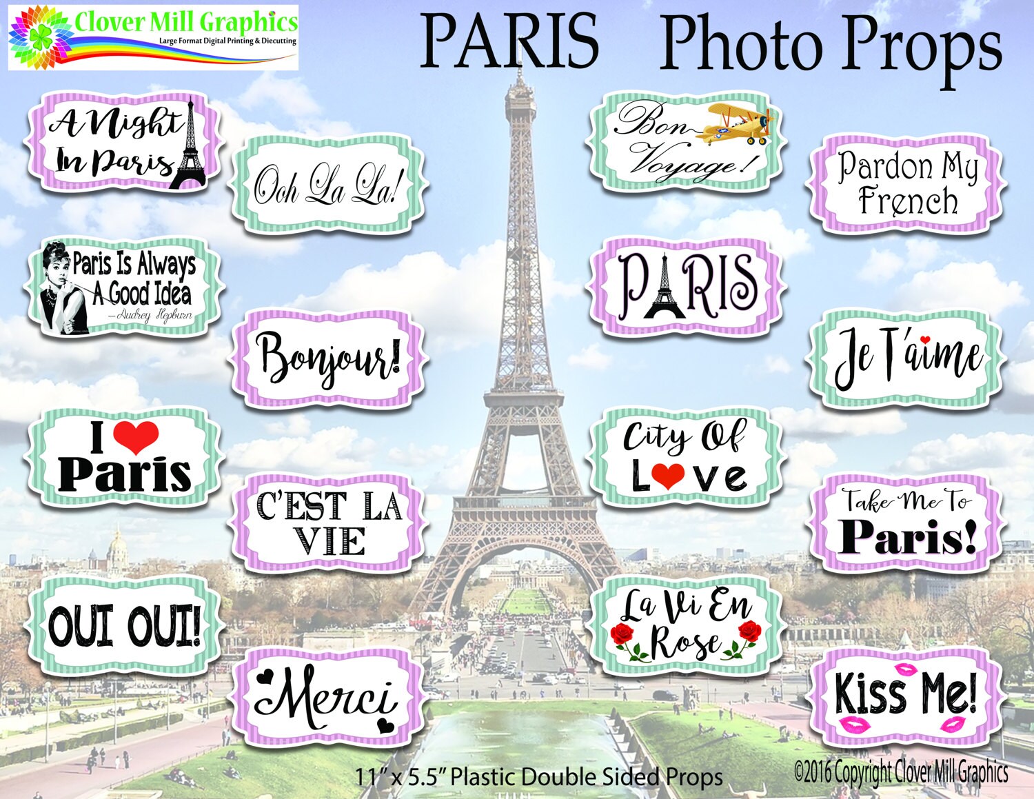 Paris France French Themed Photo Props