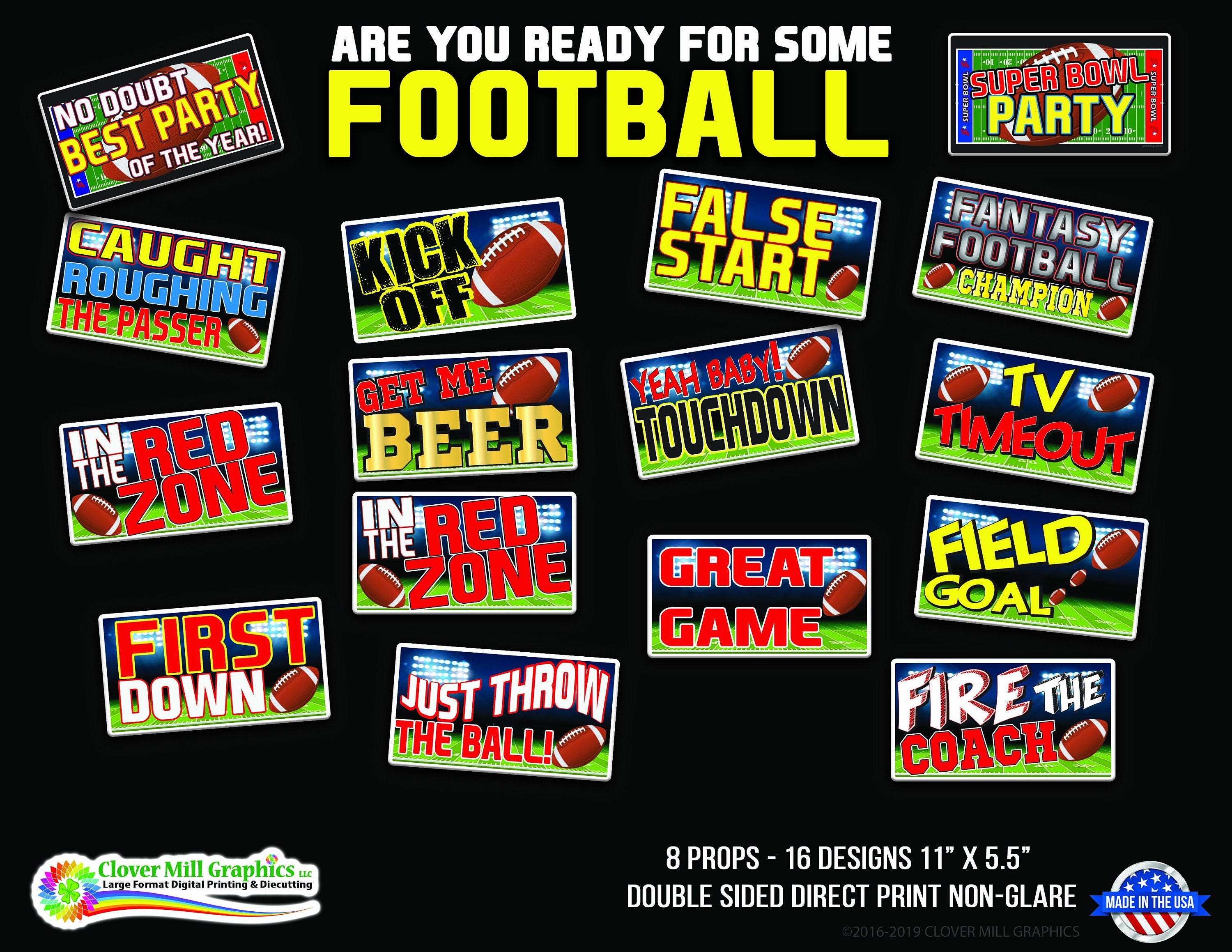 Football Superbowl Party Photo Props Free Shipping