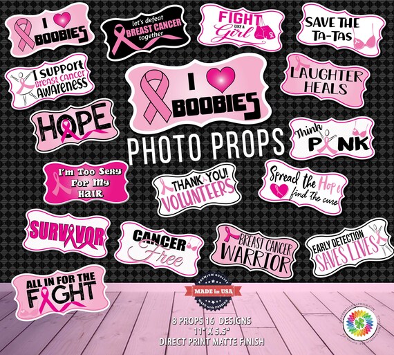Breast Cancer Awareness Photo Props Etsy