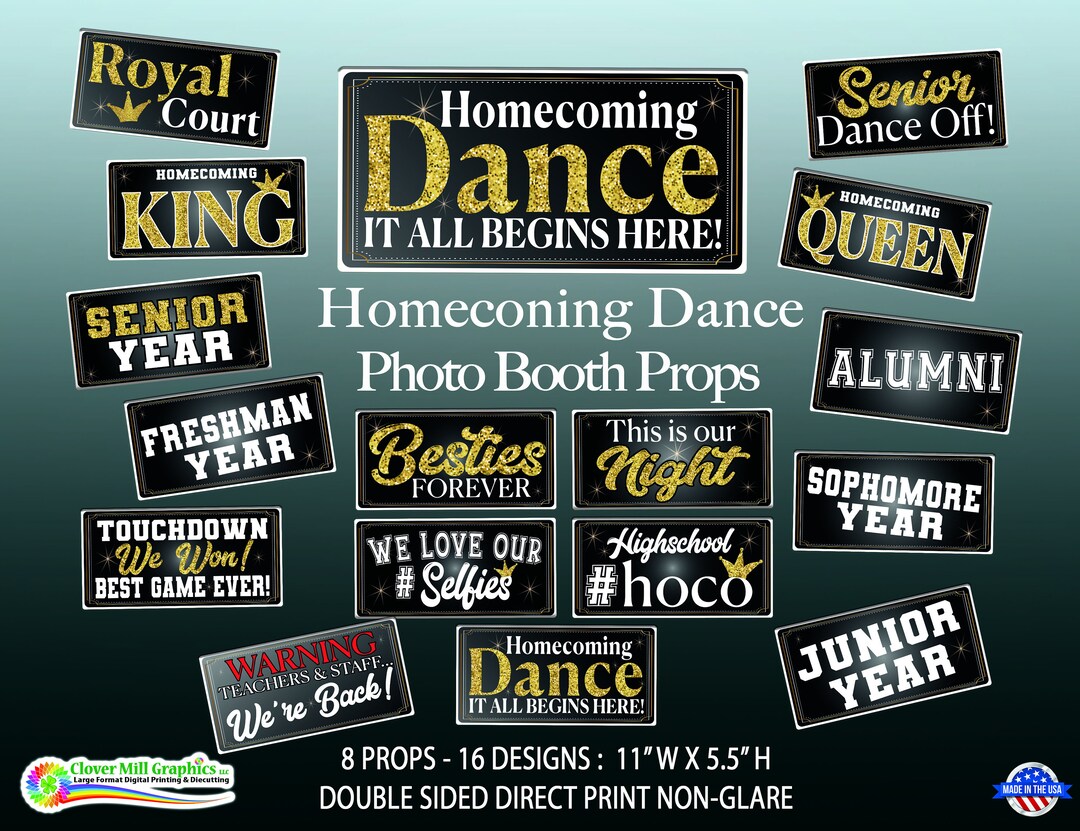 High School Homecoming Dance Photo Booth Props - High School Dance ...