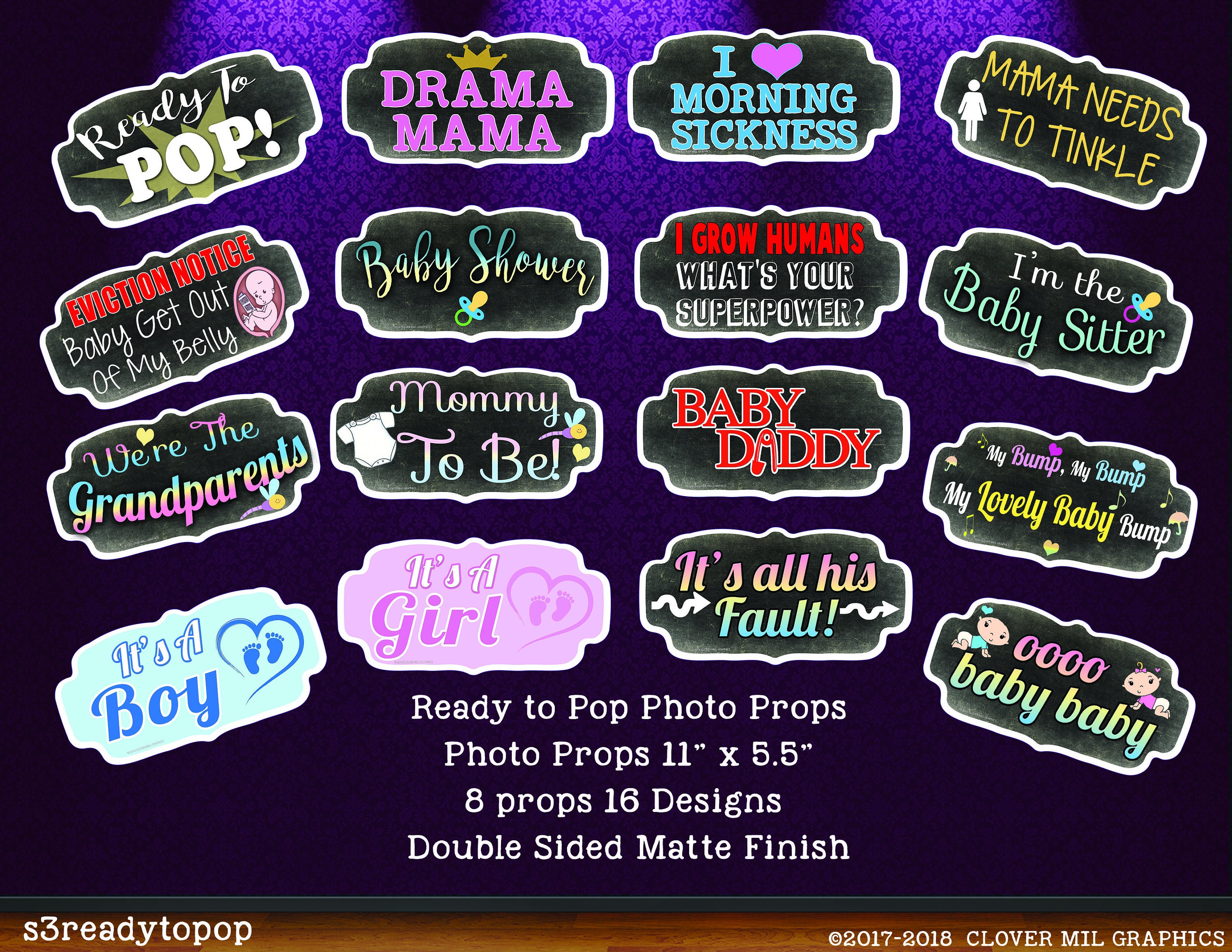 Ready To Pop Baby Shower Photo Props
