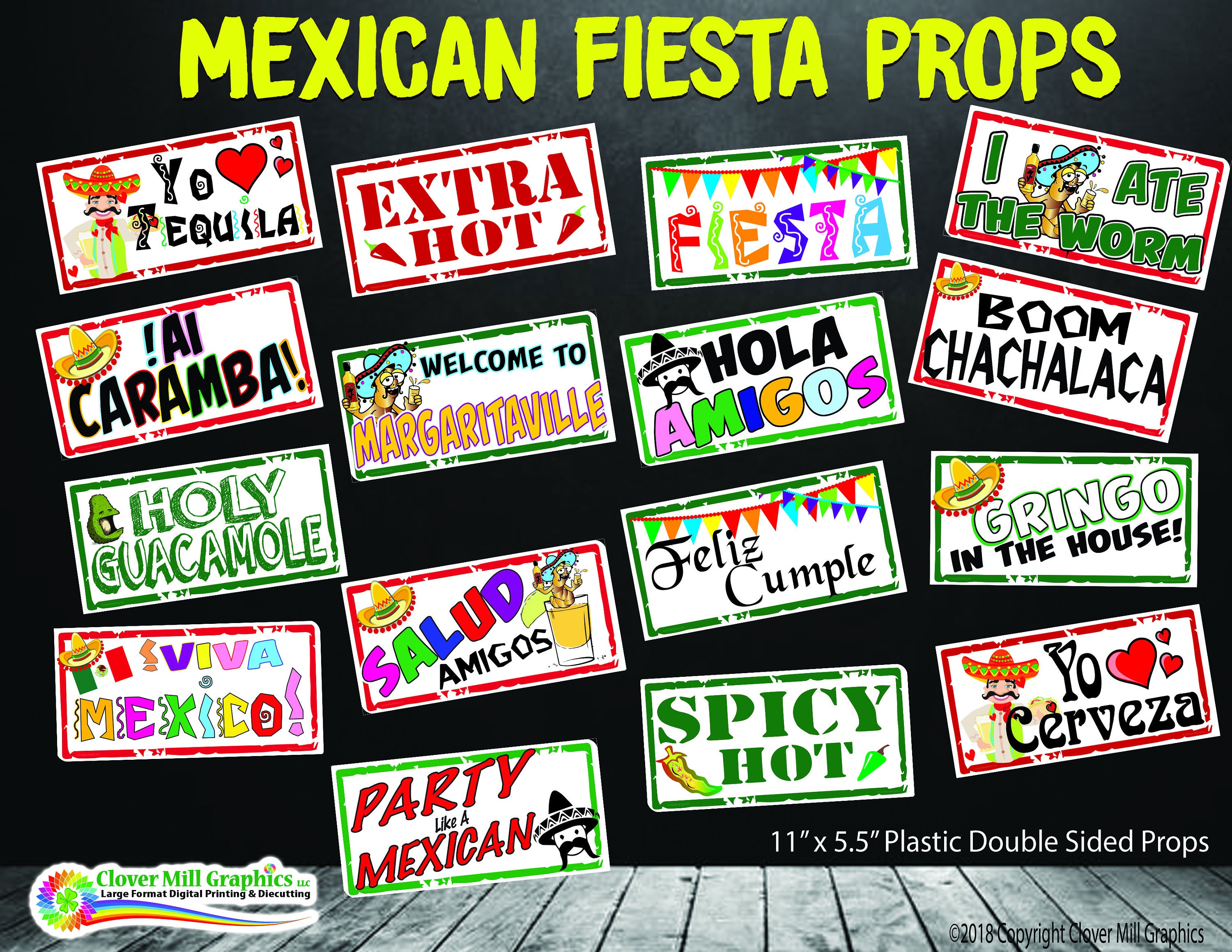 Mexican Fiesta Photo Party Props