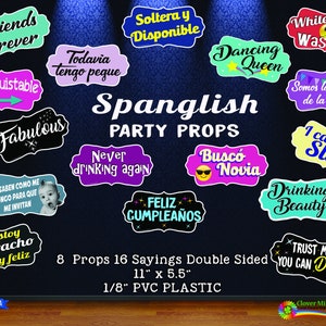 Spanglish Party Photo Booth Requisiten - Gemischtes Spanisch Englisch