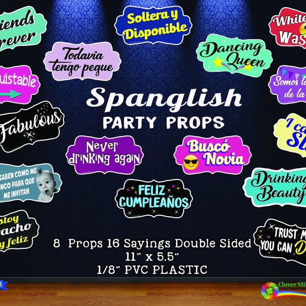 Spanglish Party Photo Booth Requisiten - Gemischtes Spanisch Englisch