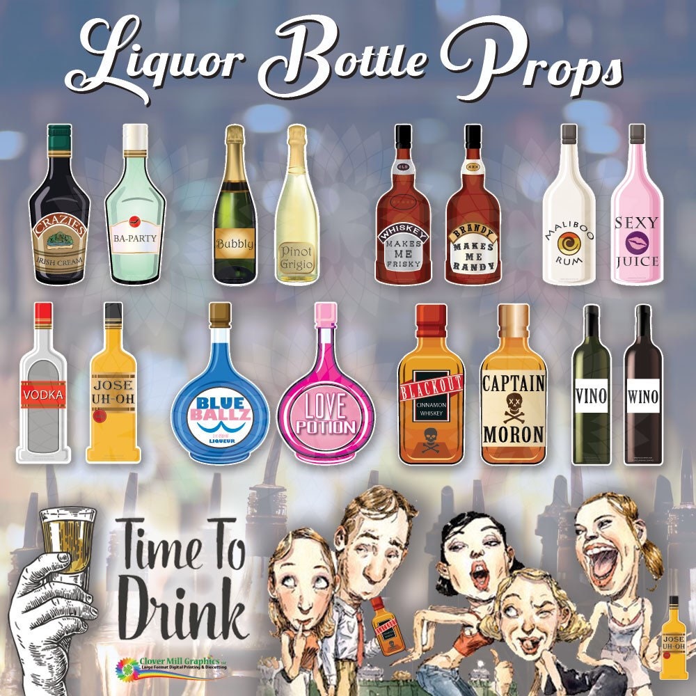 Alcohol Liquor Bottle Photo Prop Collection Etsy