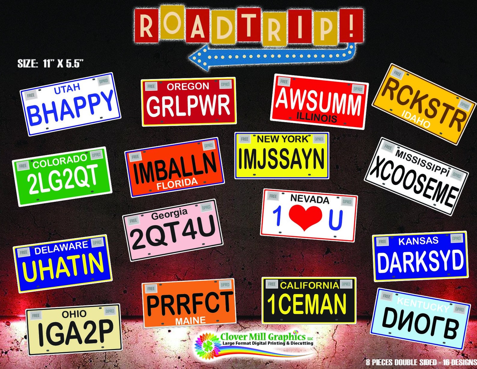 Road Trip License Plate Props Etsy UK