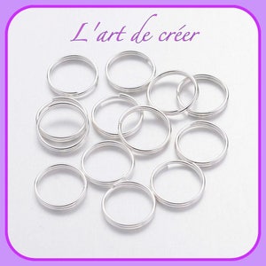 100 open double junction rings, silver 10 mm image 1