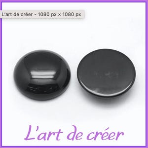 1 Round cabochon 25 mm in Black Obsidian, natural stone