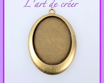 2 support cabochon ovale 30 x 40 mm -couleur Bronze