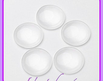 Lot de 10 cabochons loupes 16 mm transparents en verre , rond