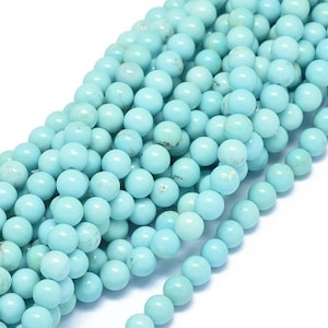 10 Round turquoise pearls 8 mm -Grade A